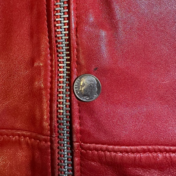 Red Schott Perfecto Leather Jacket Size Medium - Picture 6 of 6